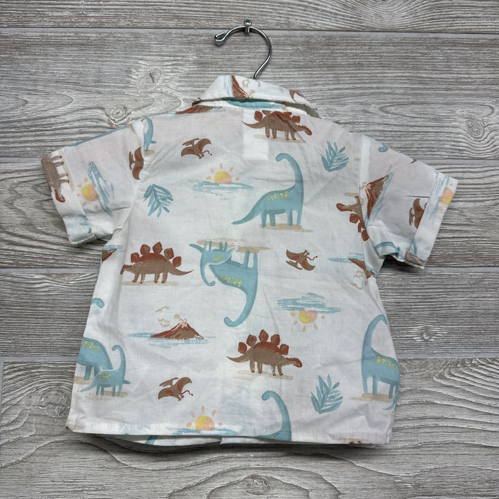 SS Button Up Shirt Dinosuars 3M