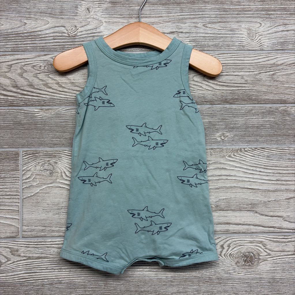Tank Shorty Romper Sharks 6M