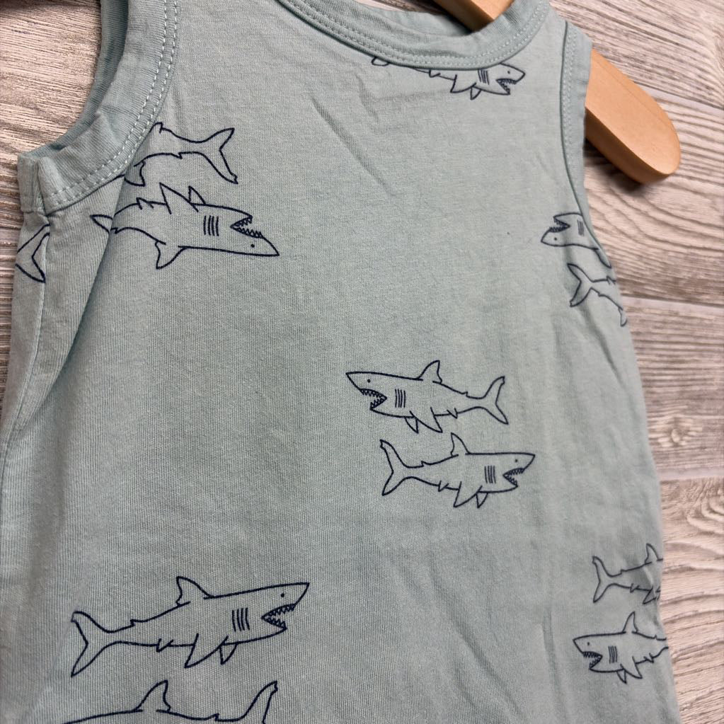 Tank Shorty Romper Sharks 6M