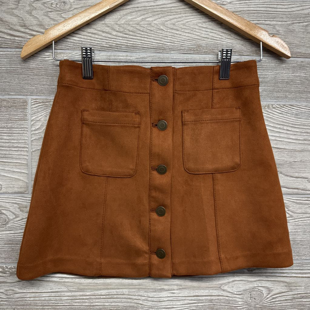 Faux Suede Button Up Skirt 10-12