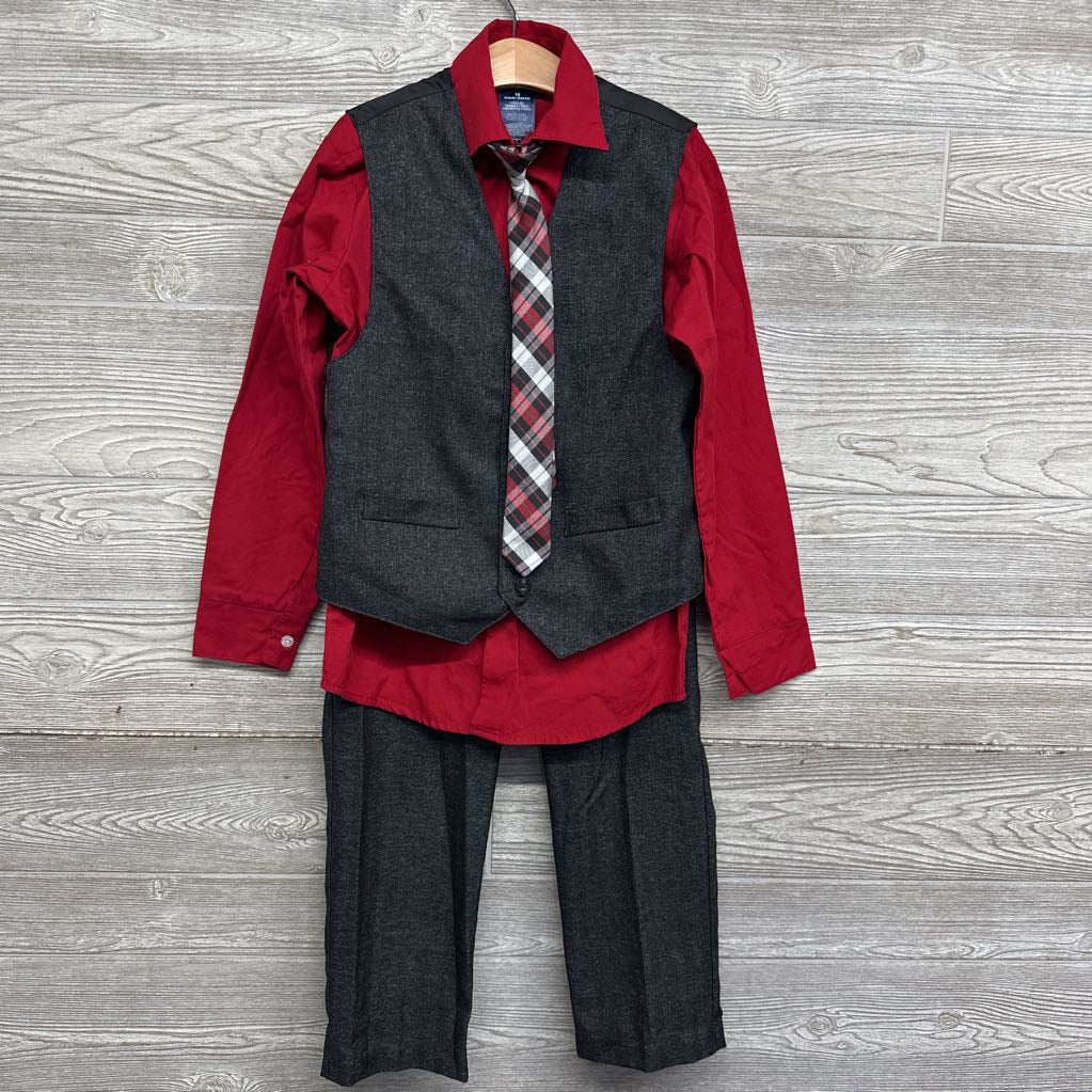 Vest, LS Button Up Shirt, Dress Pants & Plaid Tie 10