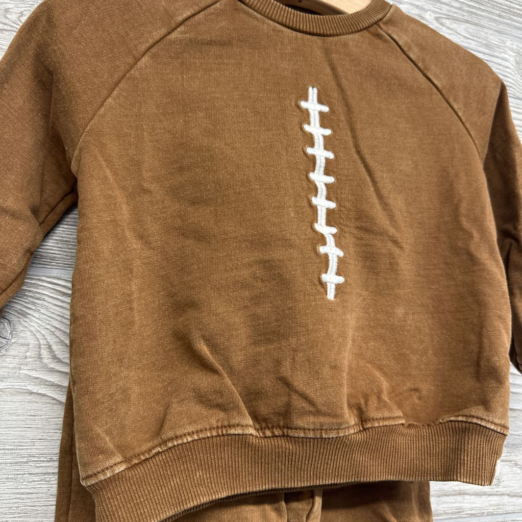 Weathered Crewneck Football & French Terry Joggers 12M