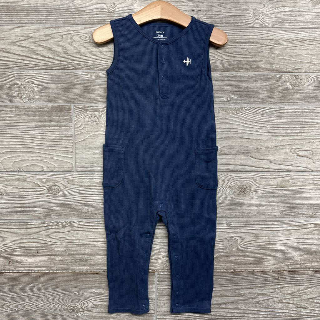 Tank Waffle Knit Outfit Airplane 24M