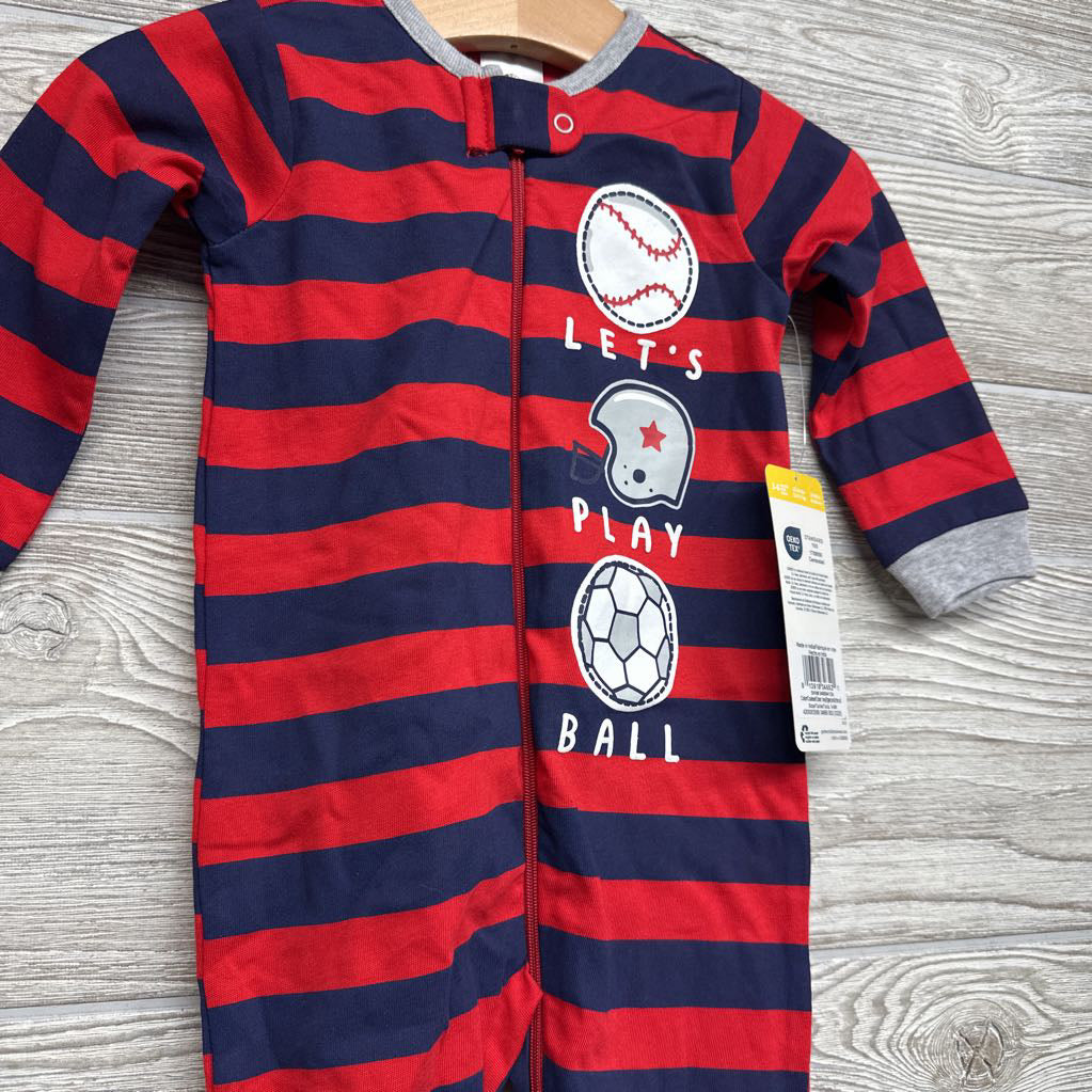 NEW Sleeper Stripes Let's Play Ball 3-6M