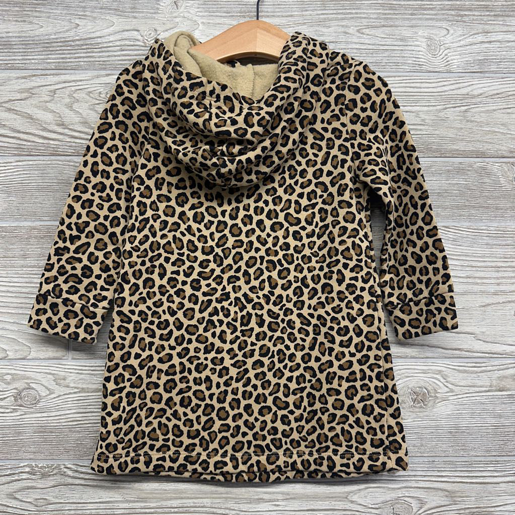 LS Sweatshirt Dress W/ Hood Animal Print 2T