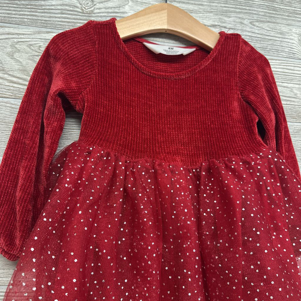 LS Chenille Tulle Dress Glitter Dots 2T
