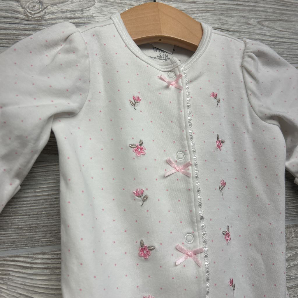 Button Up Gown Flowers 0-3M