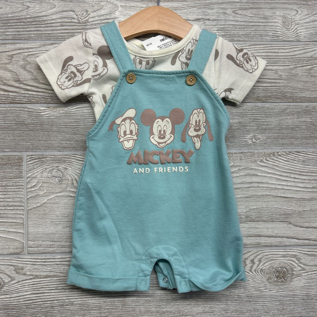 Shortalls & Shirt Mickey & Friends 3-6M