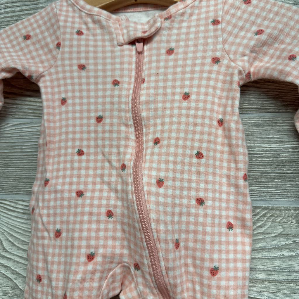 Sleeper Gingham Strawberries NB