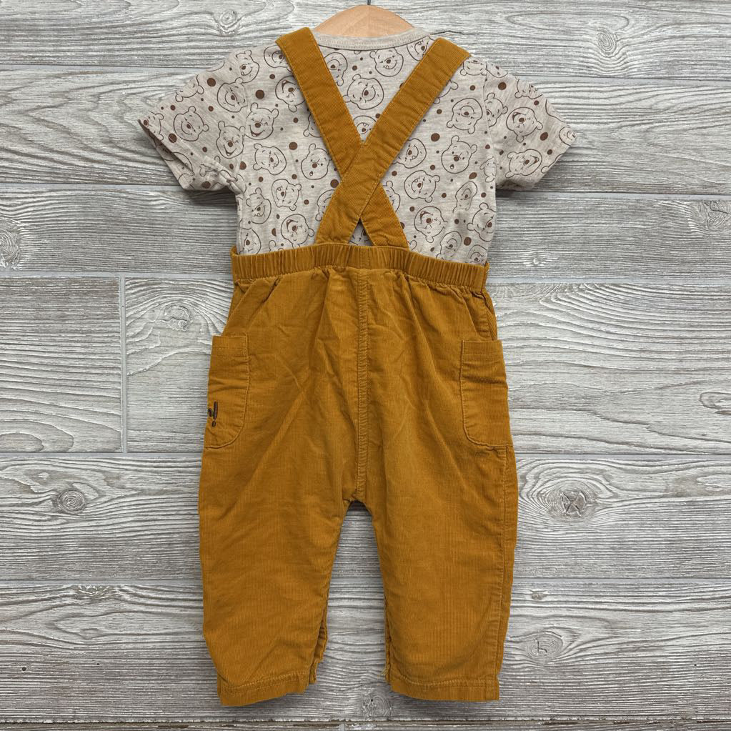 Corduroy Overalls & Shirt Winnie The Pooh 12M