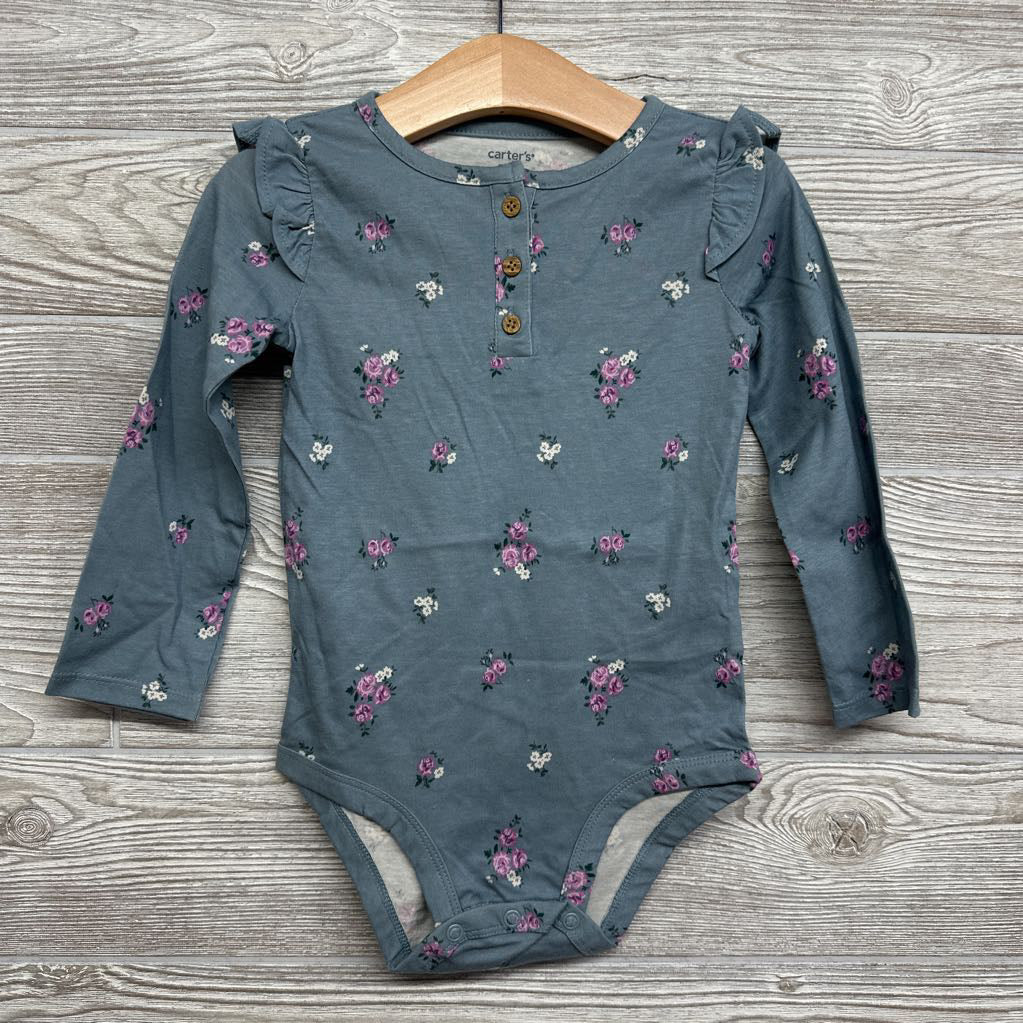 Henley Bodysuit Ruffles & Flowers 24M