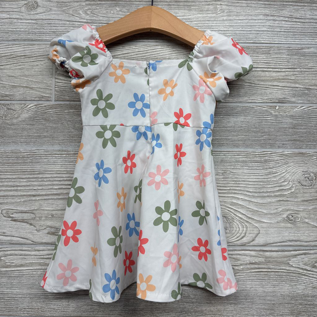 Cap Sleeve Dress Flowers 12-18M