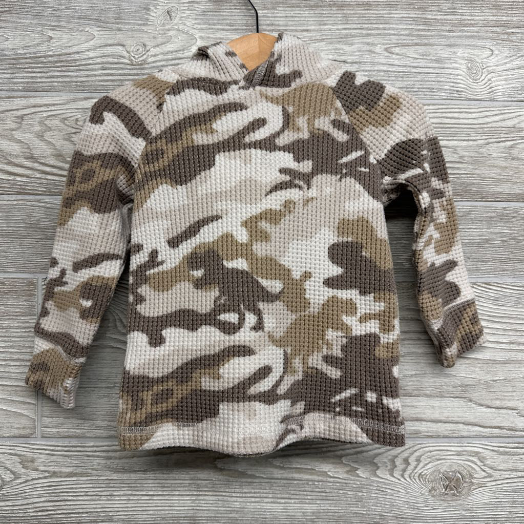 Camo Waffle Knit Hooded Shirt 18M