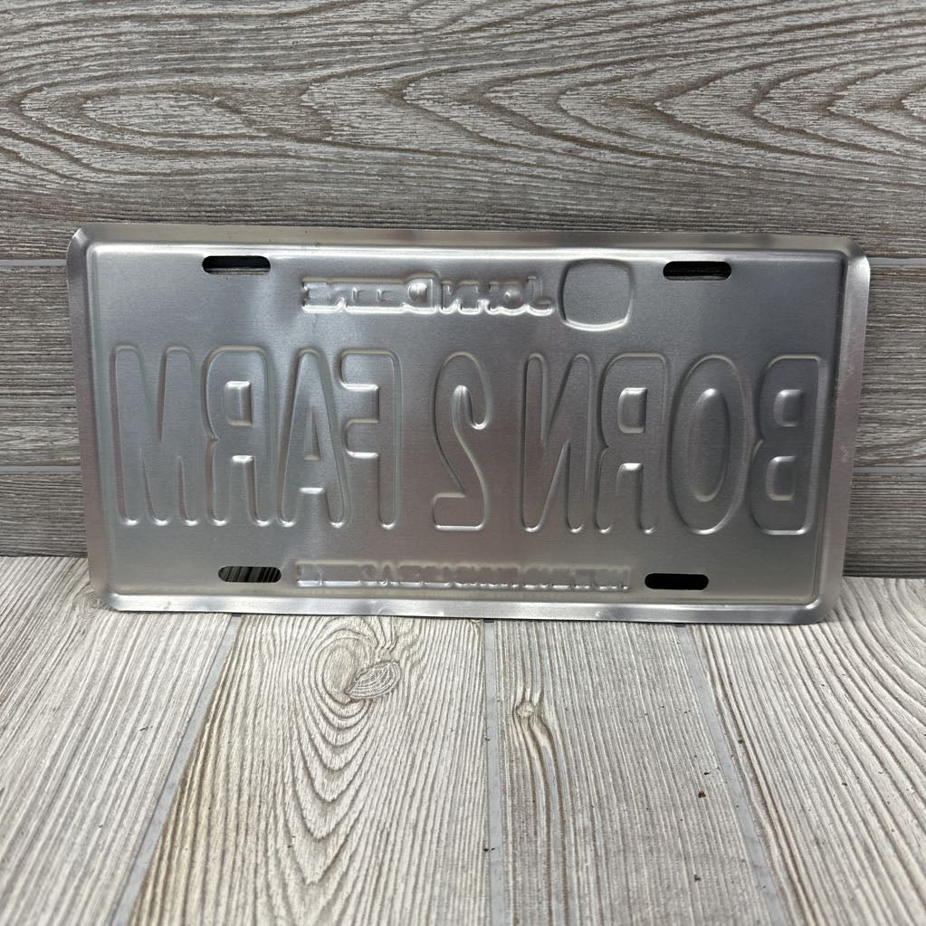 License Plate Born 2 Farm