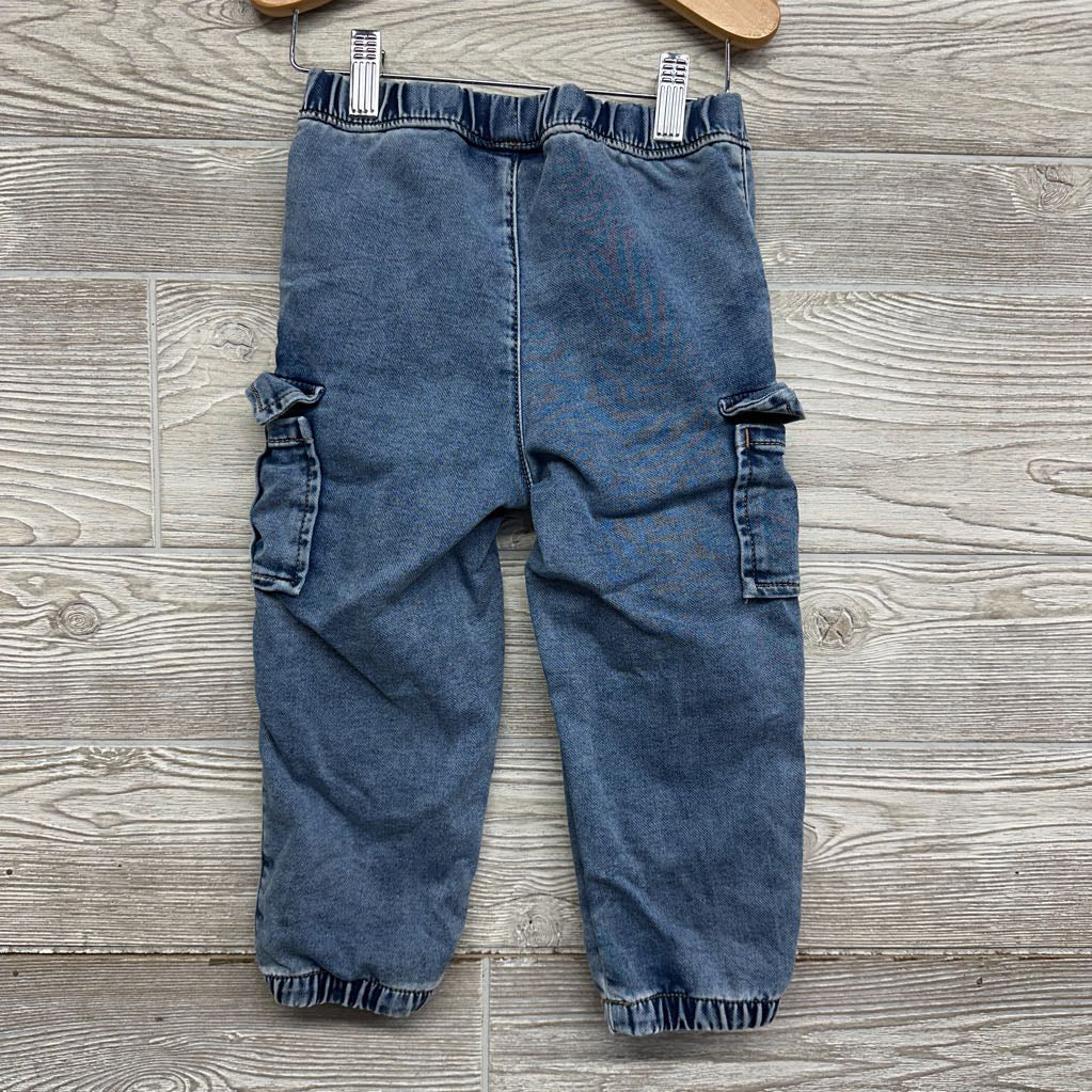 Pull On Knit Denim Cargo Joggers 3