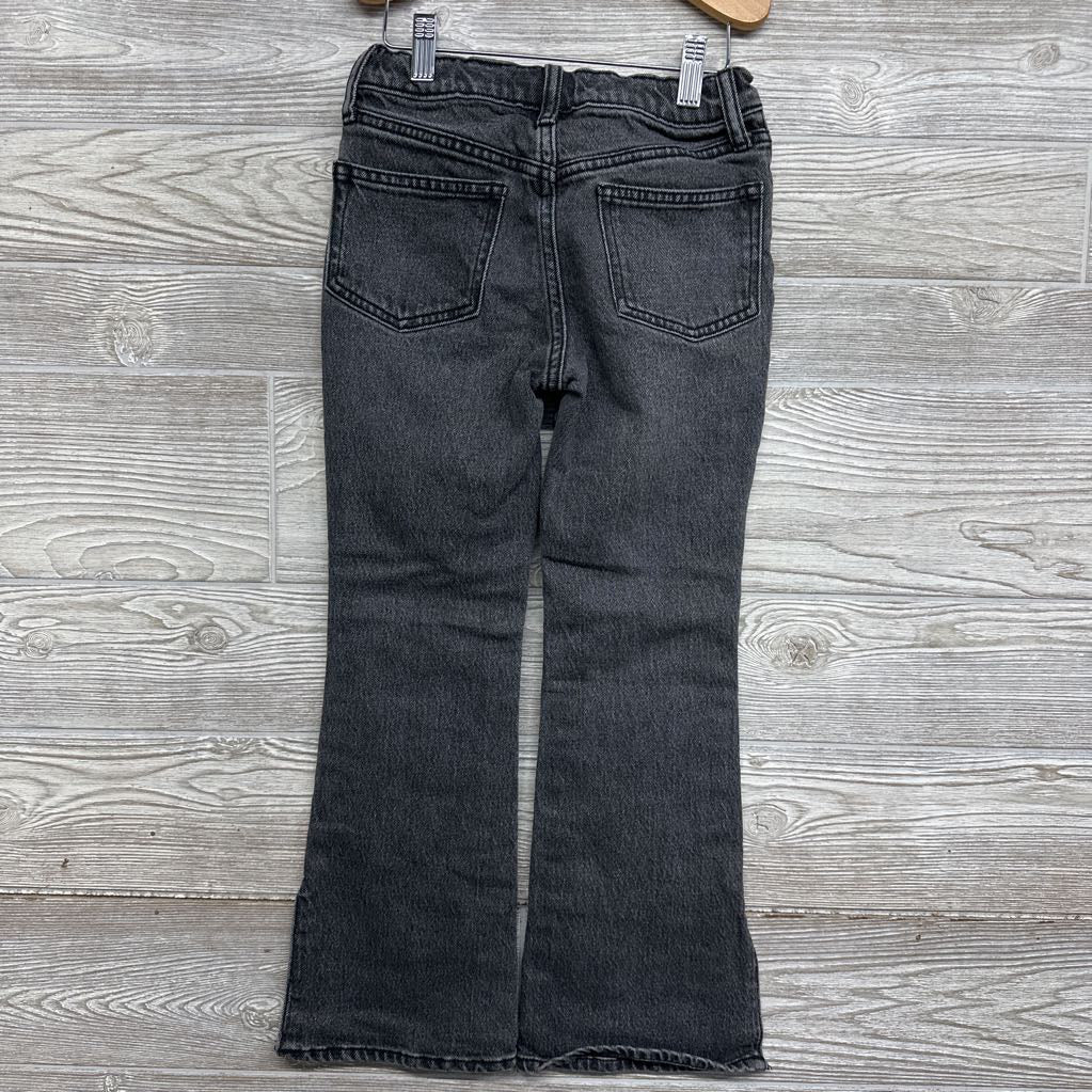 High Rise Flare Jeans Slit Hem 8