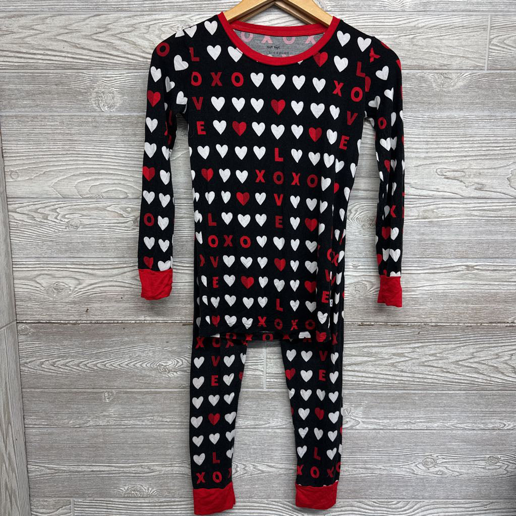 2 Pc LS Bamboo PJs Hearts XO 12-14 *