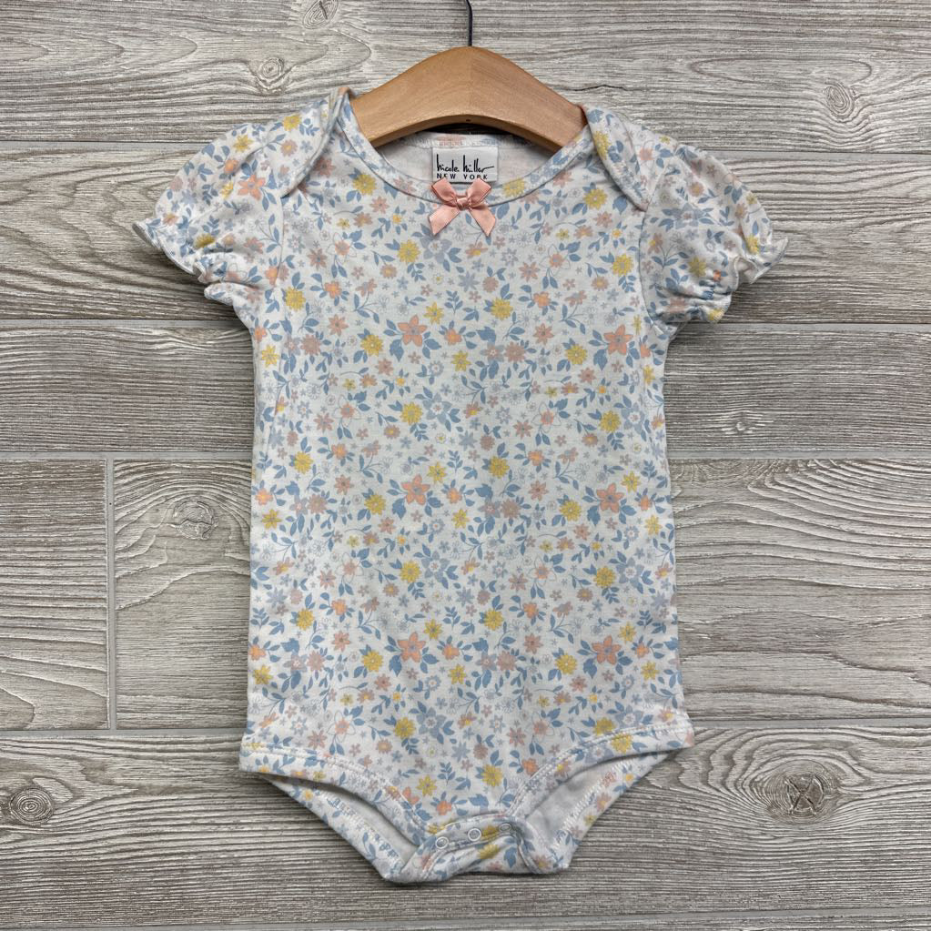 NEW 3 Pk Bodysuits Ribbed Flowers 24M