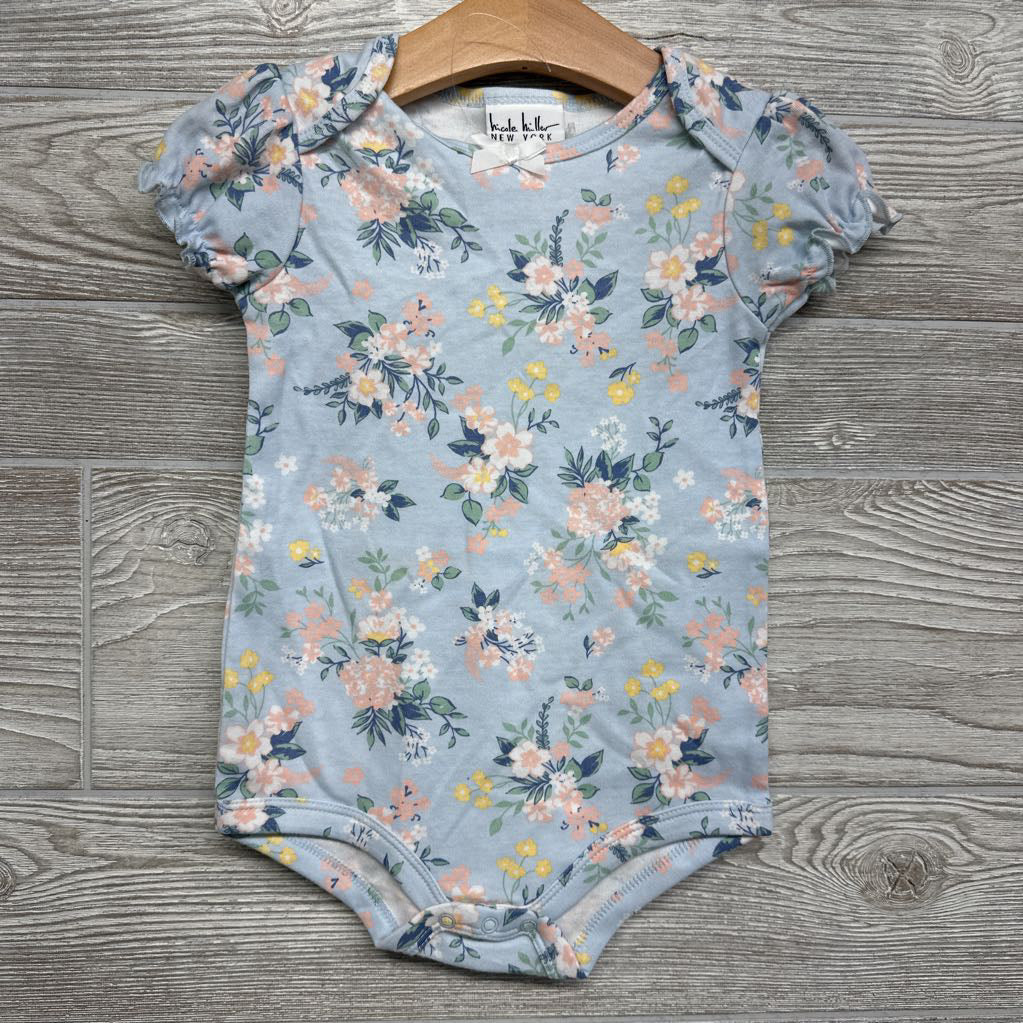 NEW 3 Pk Bodysuits Ribbed Flowers 24M