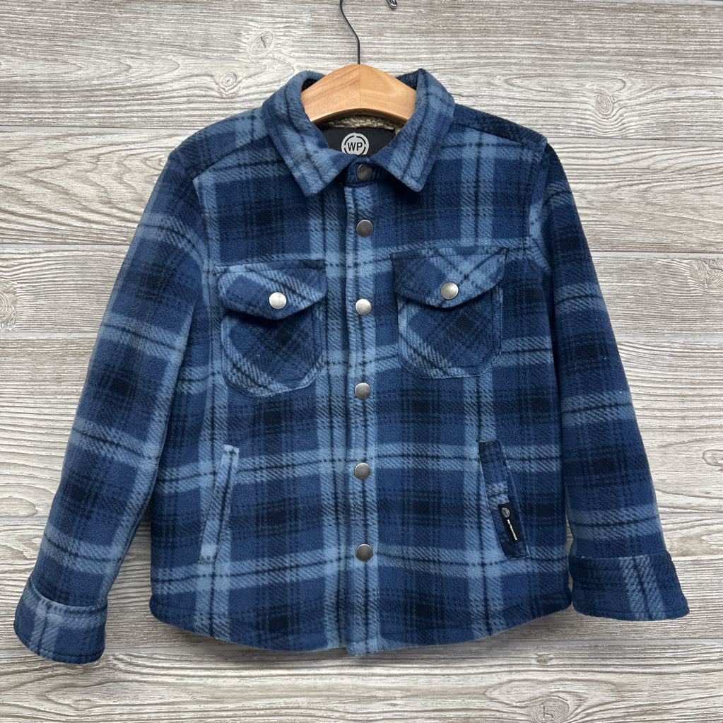 Plaid Sherpa Lined Fleece Shacket 4-5