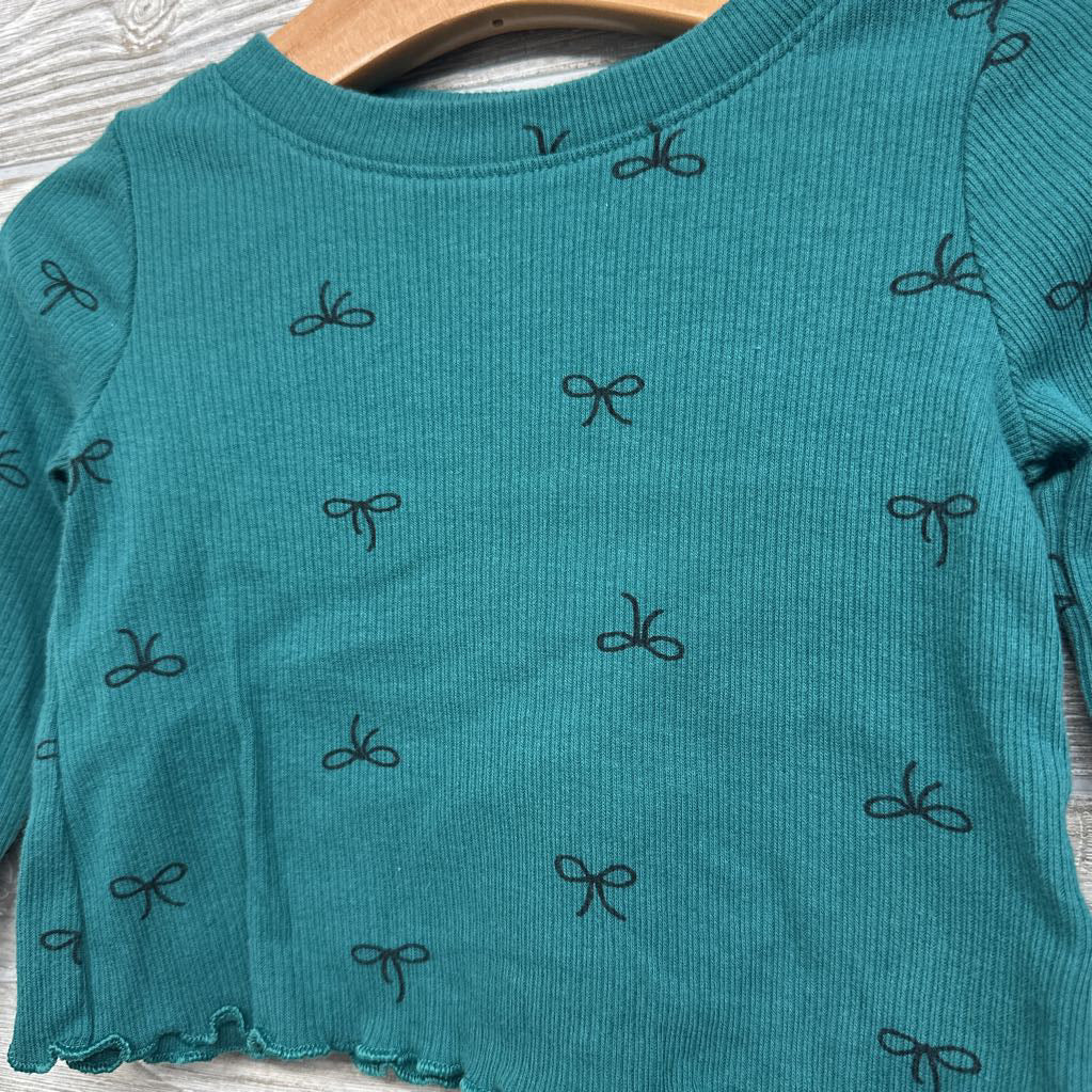 LS Ribbed Shirt Bows 12M