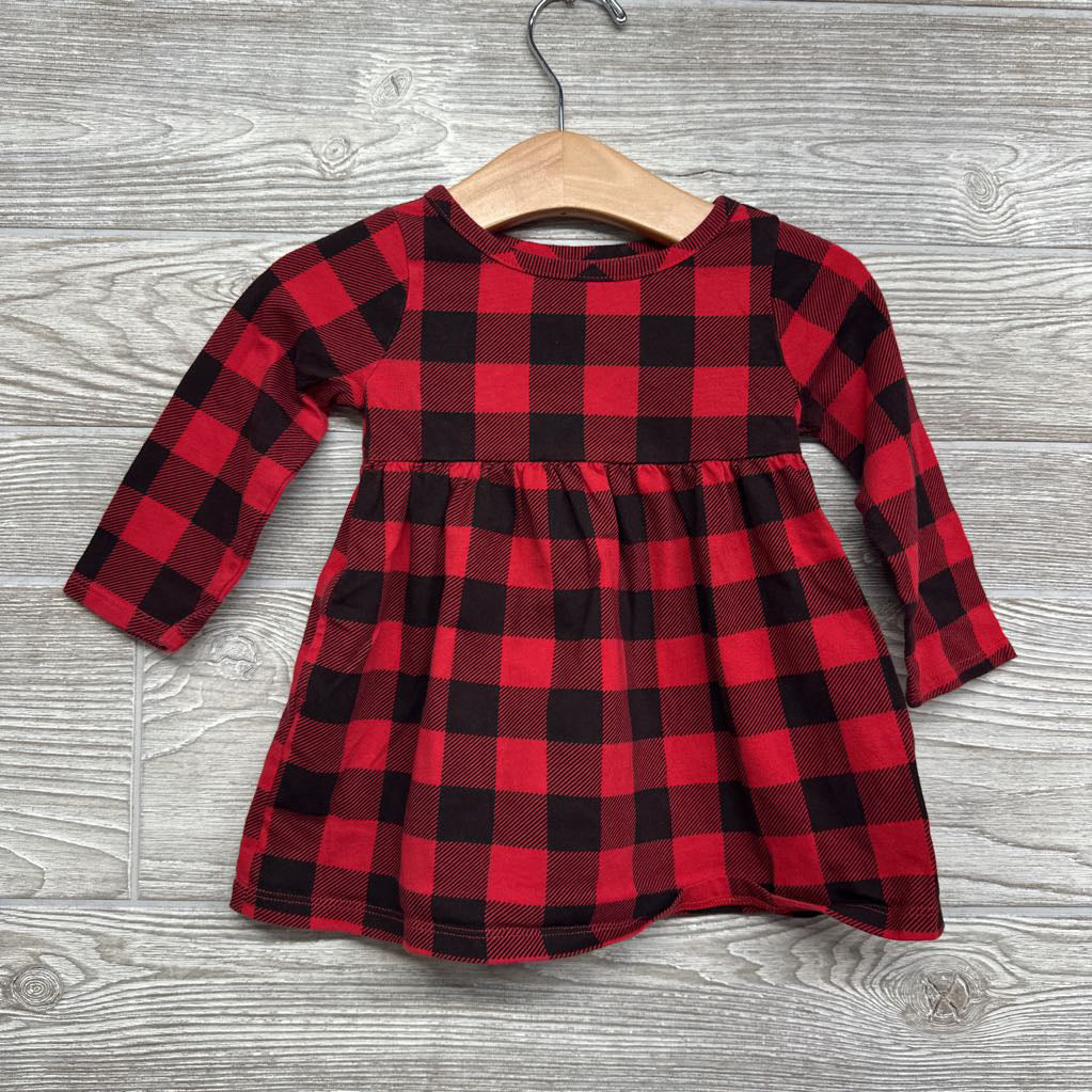 LS Dress Buffalo Plaid 12M