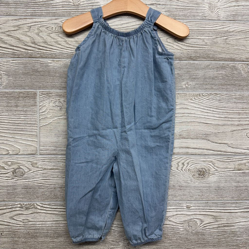 Chambray Tank Romper Cherries Ice Cream Cones 9M