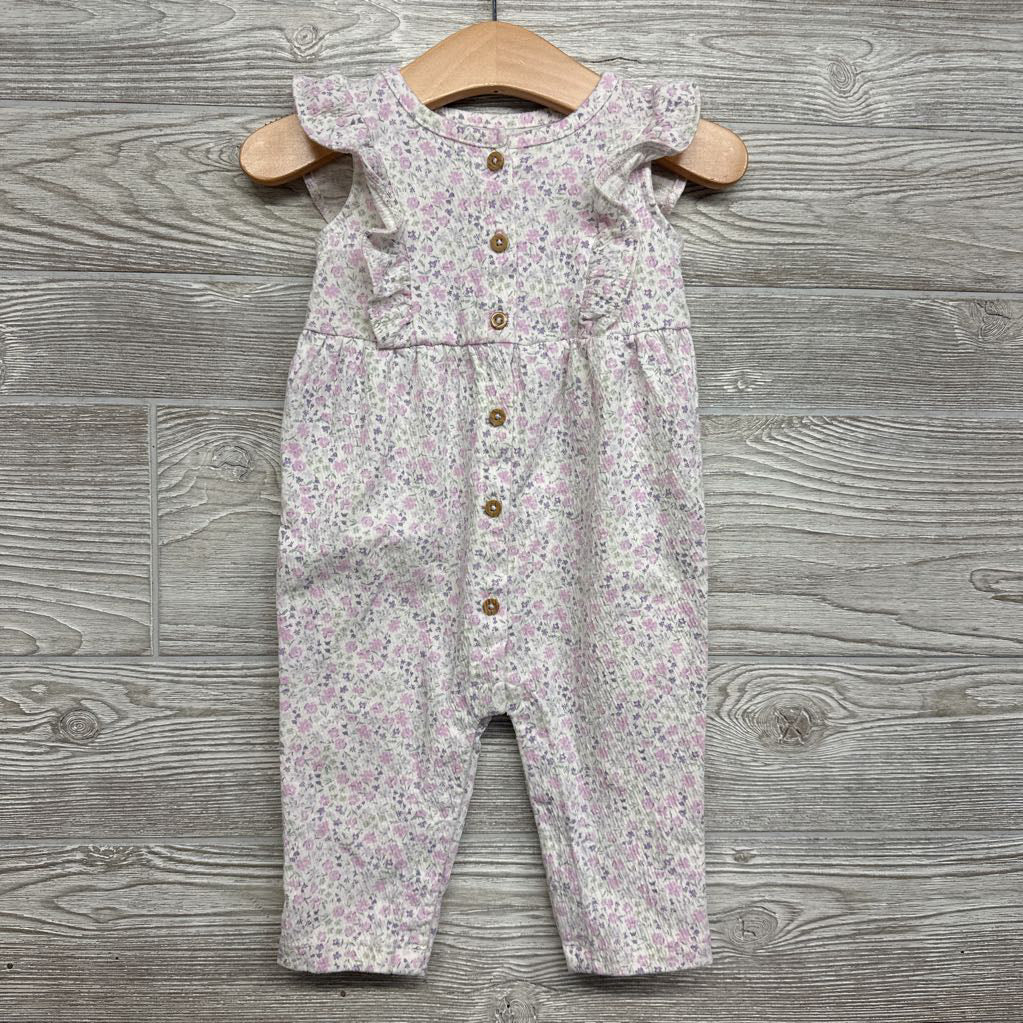 Textured Flutter Sleeve Outfit Flowers 9M