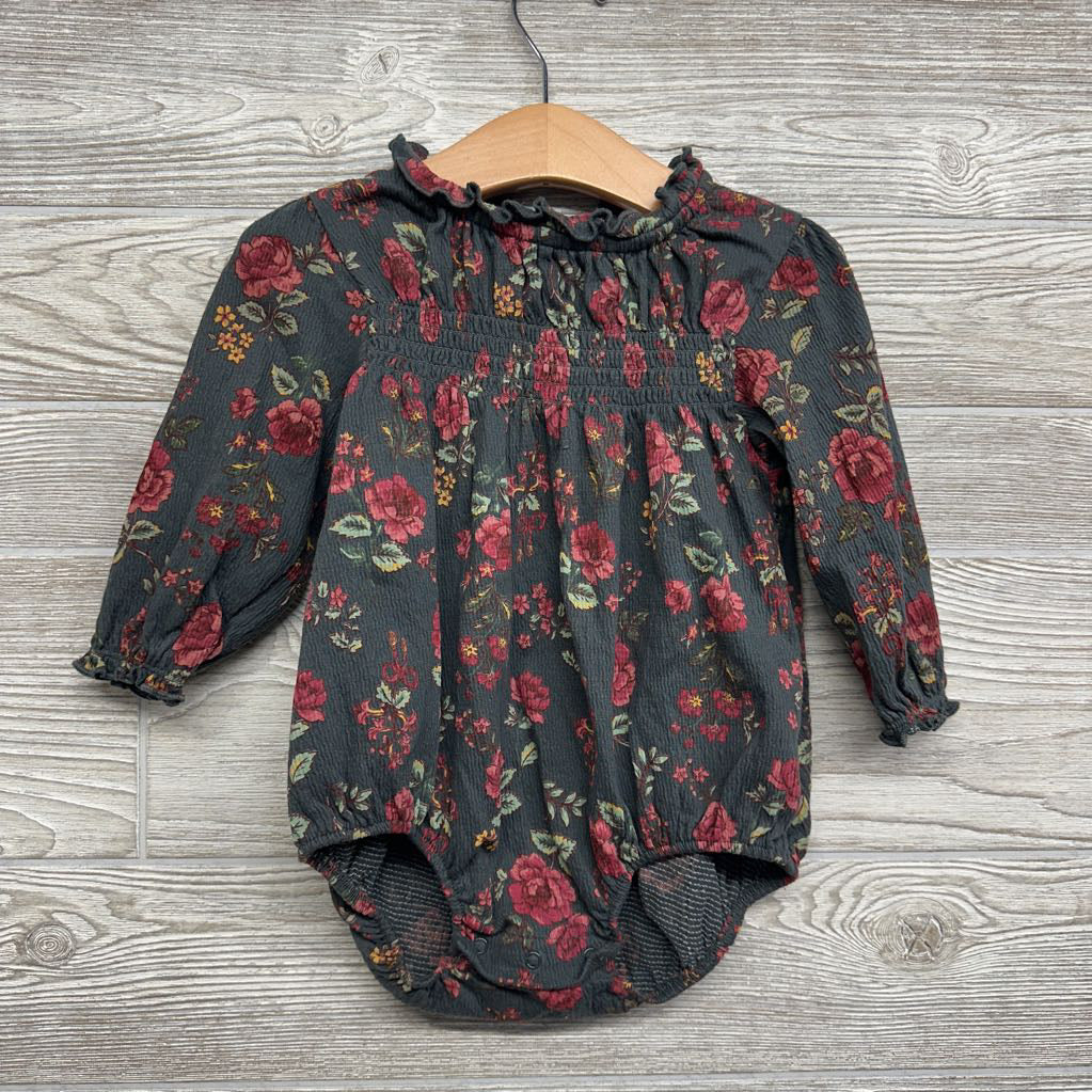 LS Textured Smocked Romper 18M