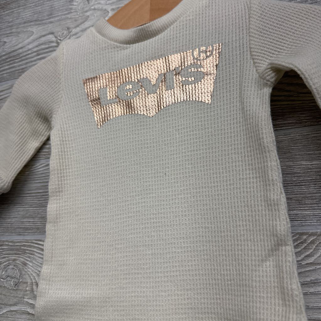 LS Waffle Knit Outfit Logo 6M