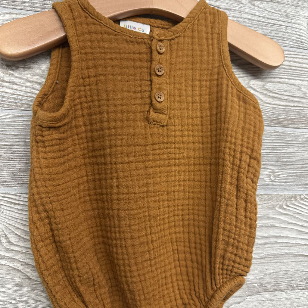 Gauze Tank Henley Romper 6M
