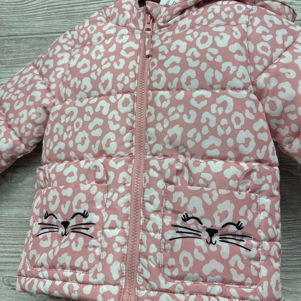 Winter Coat Animal Print Cat Pockets 2t