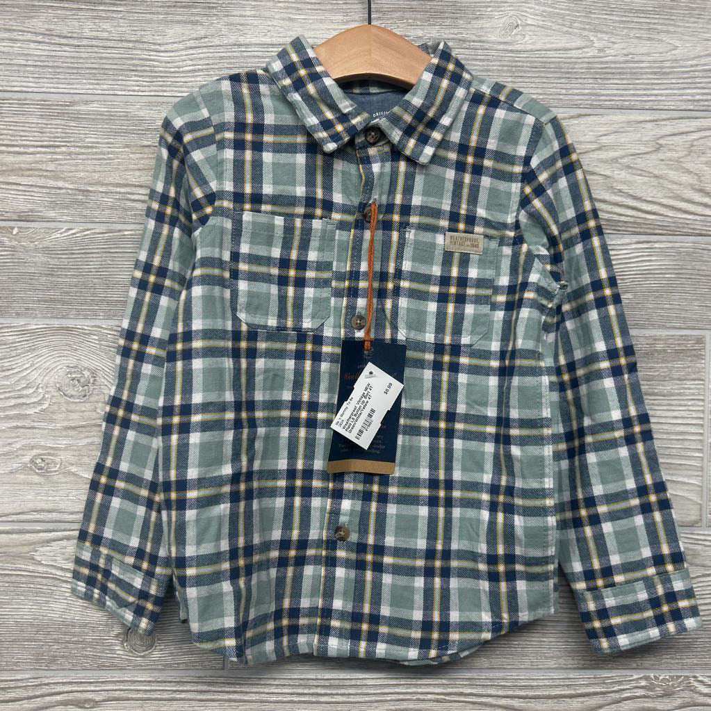 NEW Plaid LS Button Up Shirt 4T