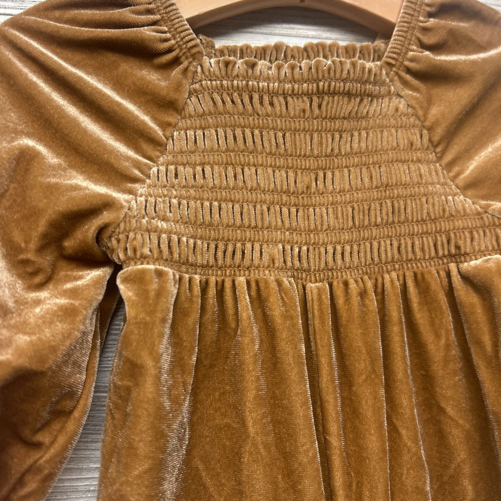 LS Smocked Velvet Outfit 6-12M