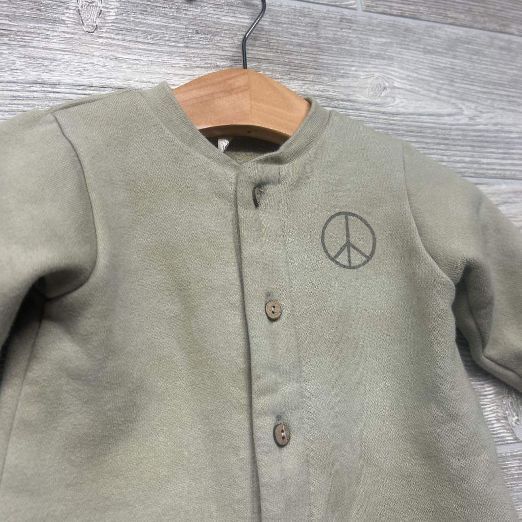 LS Tie Dye Button Up Coverall Peace 6-12M