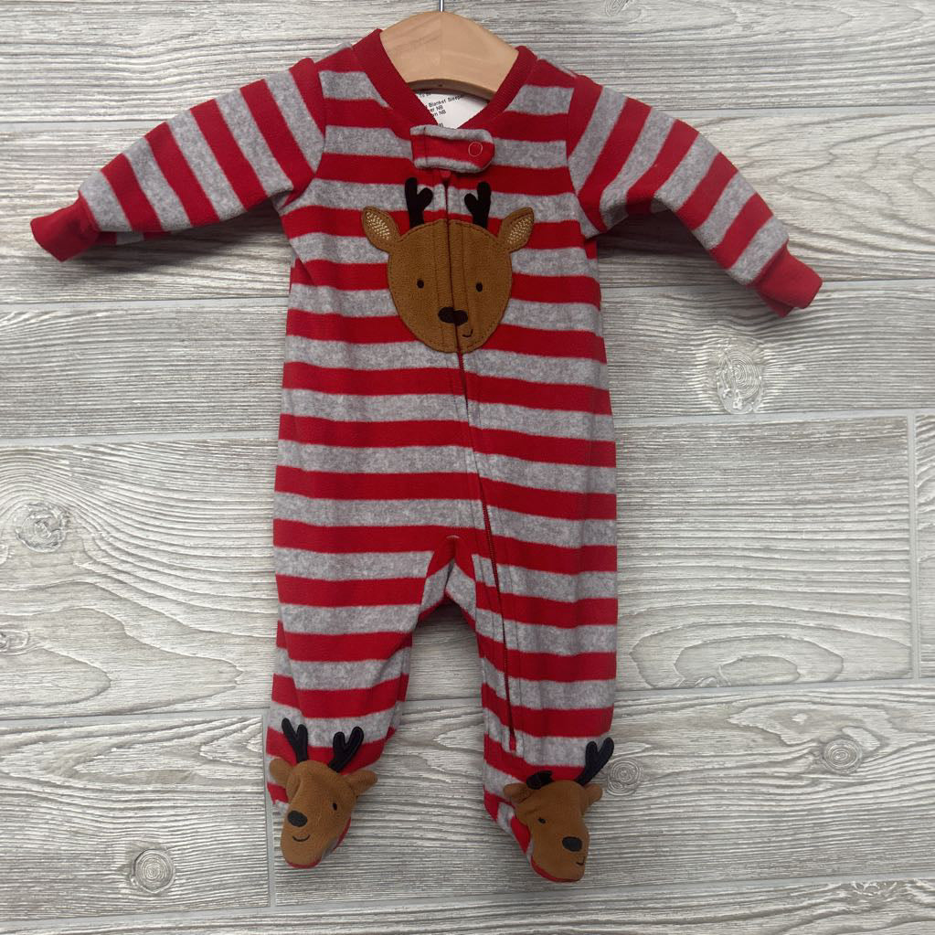 Blanket Sleeper Stripes Reindeer NB