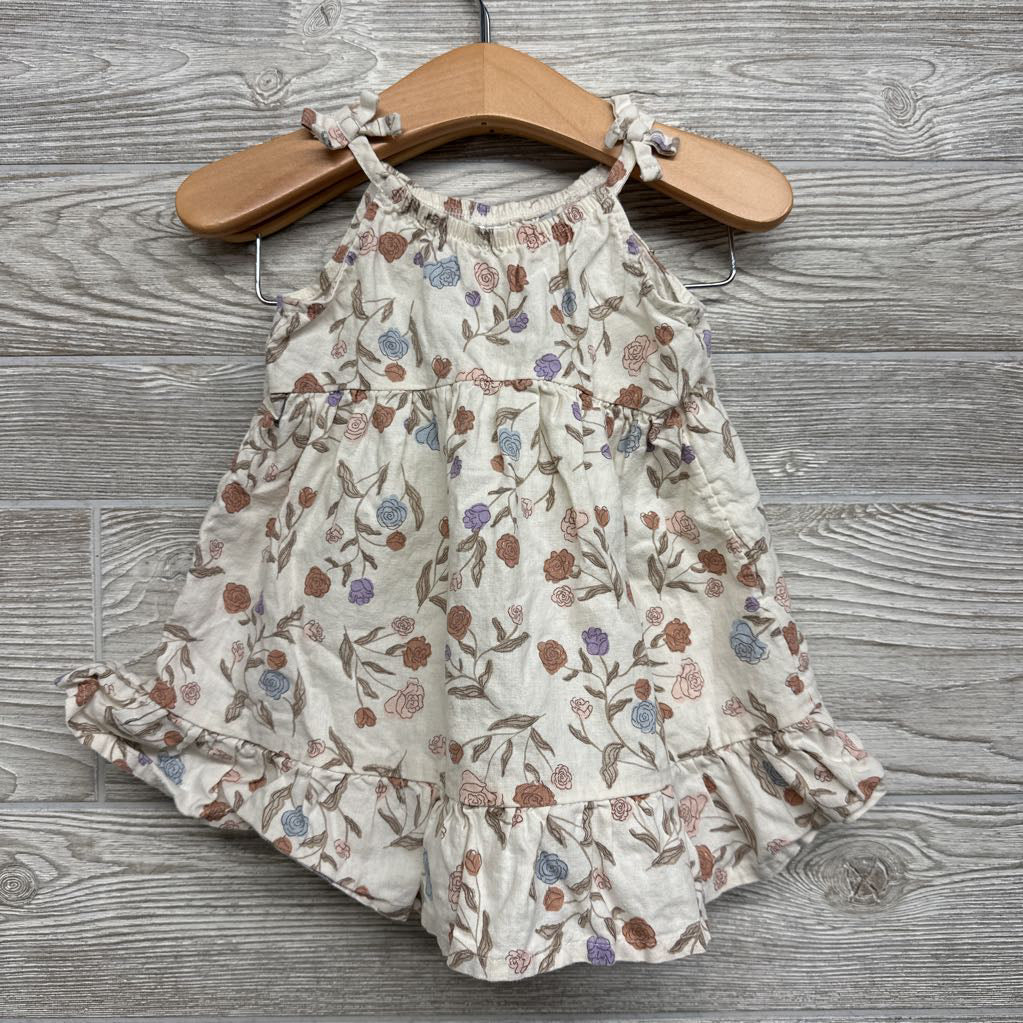 Linen Blend Tank Dress & Bloomers 9M
