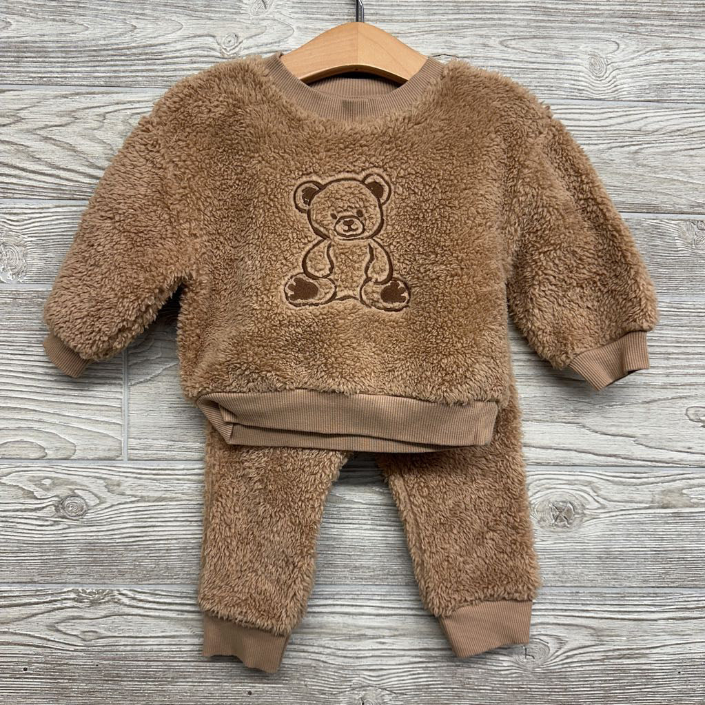 Sherpa Crewneck Teddy Bear & Joggers18M
