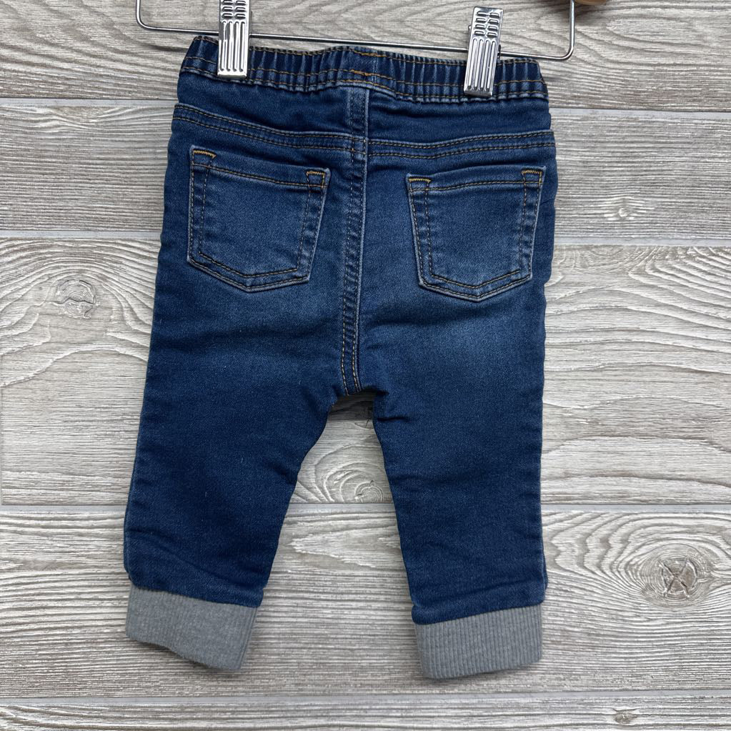 Knit Denim Drawstring Joggers 3-6M