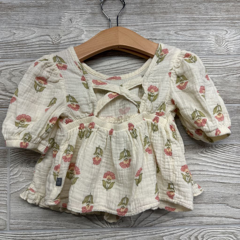 Gauze Peplum Shirt & Ruffle Trim Shorts Flowers 3T