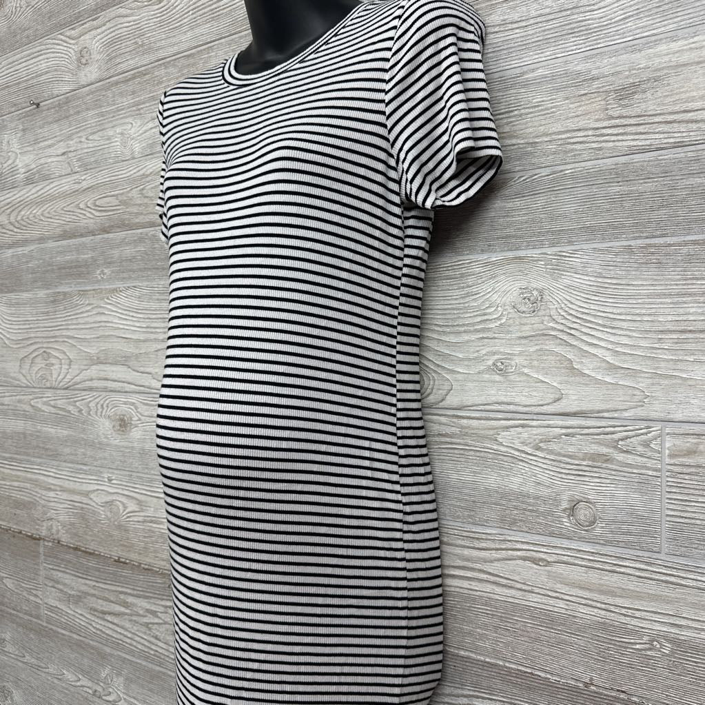 Ribbed Bodycon Dress Stripes Large