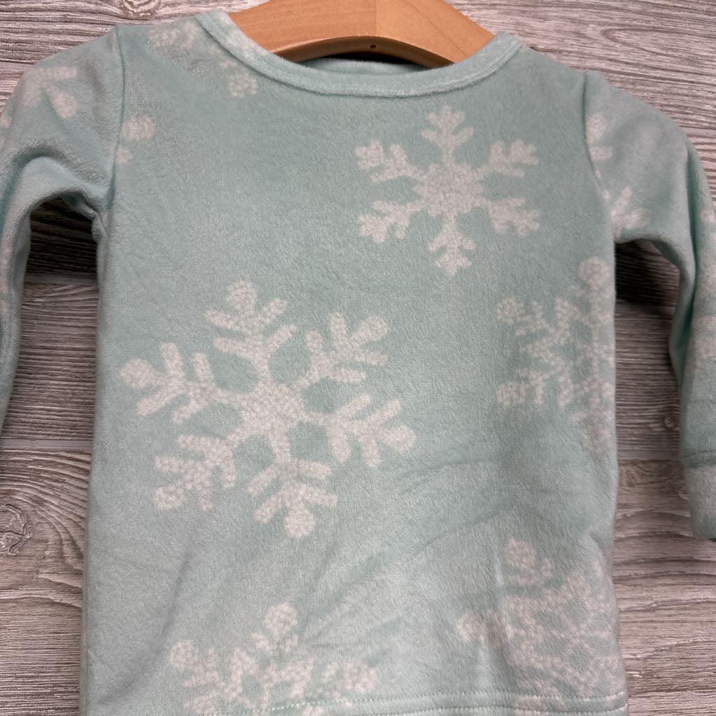 2 Pc LS Cozy PJs Snowflakes 12M