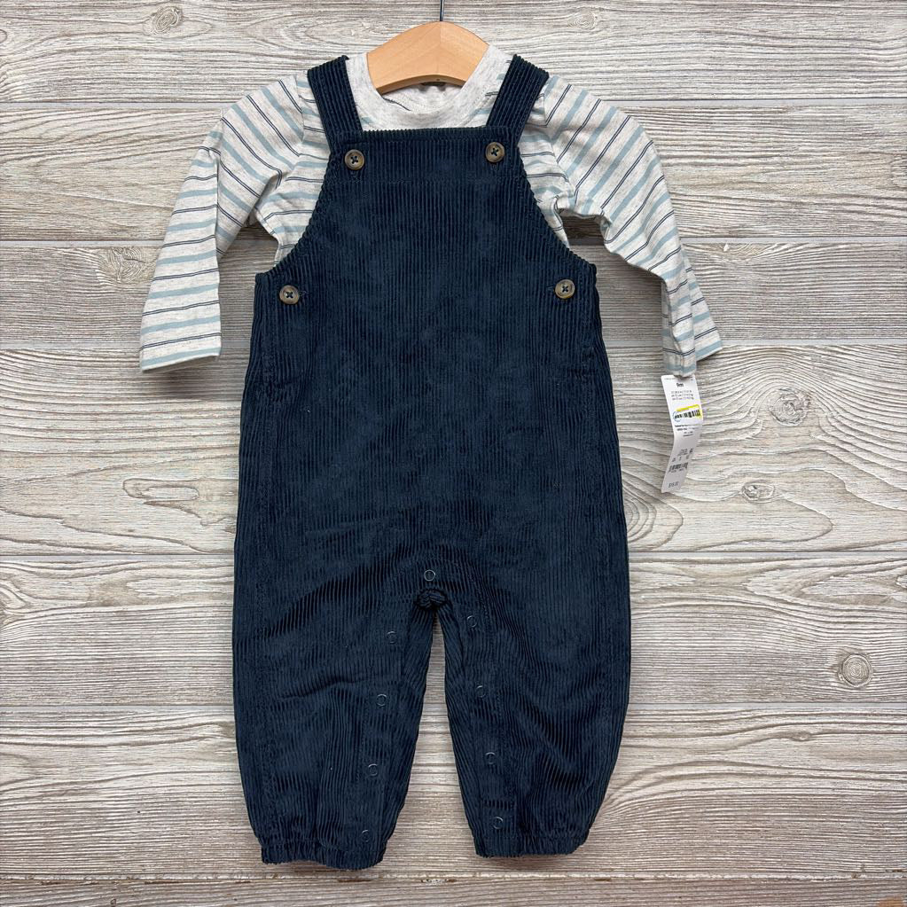NEW LS Shirt Stripes & Cord Overalls 9M