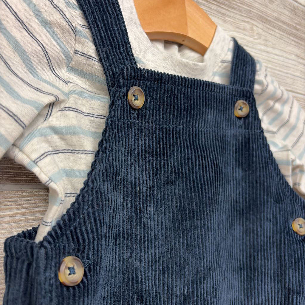 NEW LS Shirt Stripes & Cord Overalls 9M