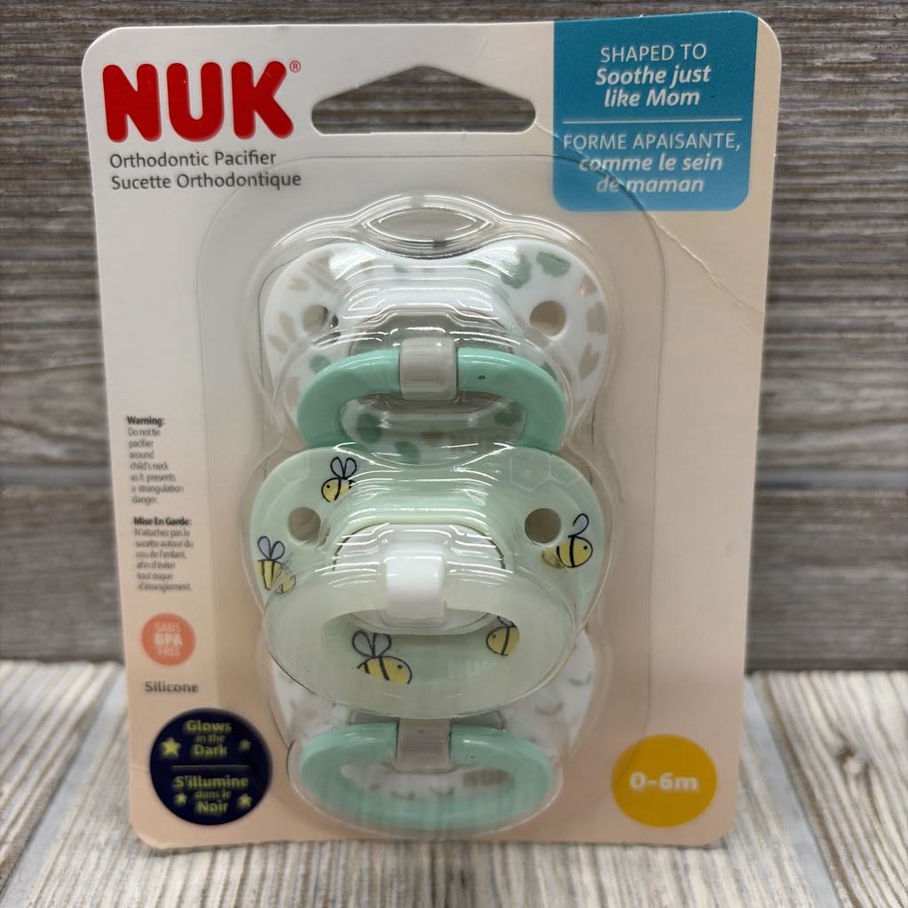 NEW 3 Pk Orthodontic Pacifiers 0-6M