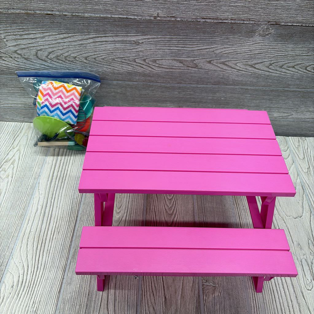 Picnic Table & Accessories For 18" Doll
