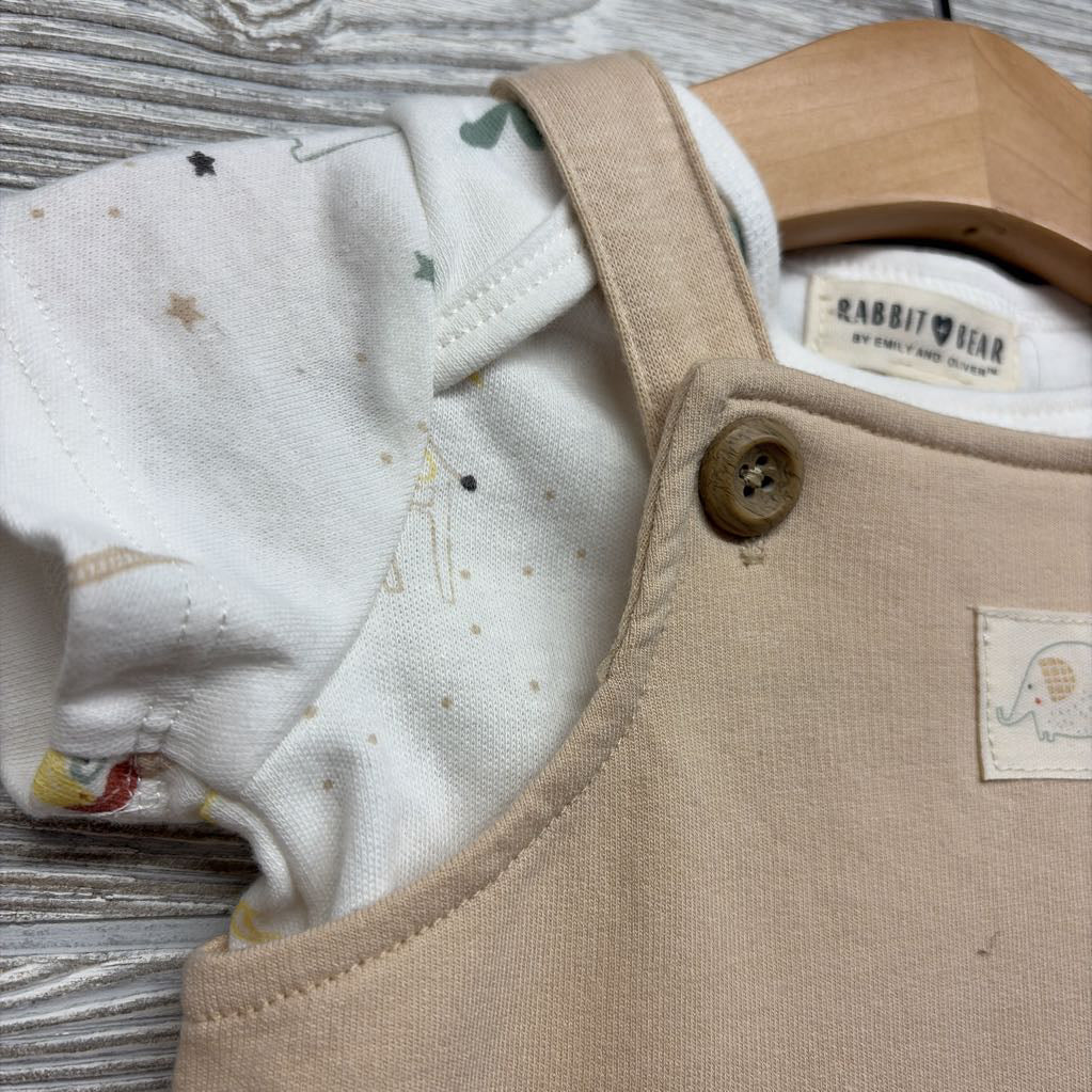 Bodysuit Stars & Shortalls Elephants 3-6M