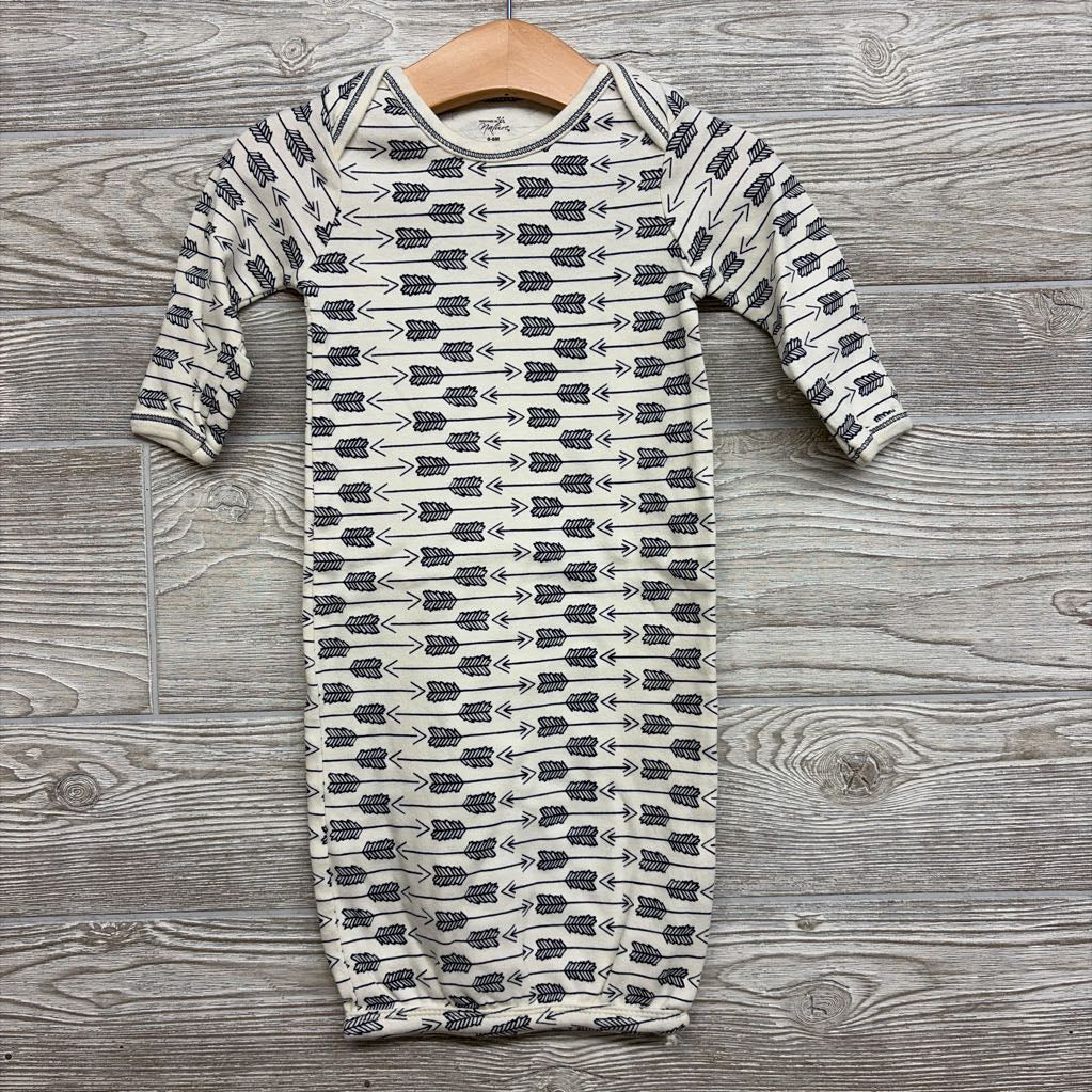 LS PJ Gown Stripes 0-6M