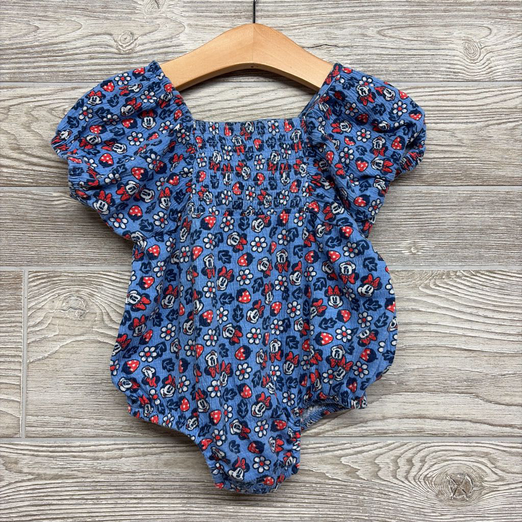 Puff Sleeve Romper Minnie Mouse Strawberries 18M