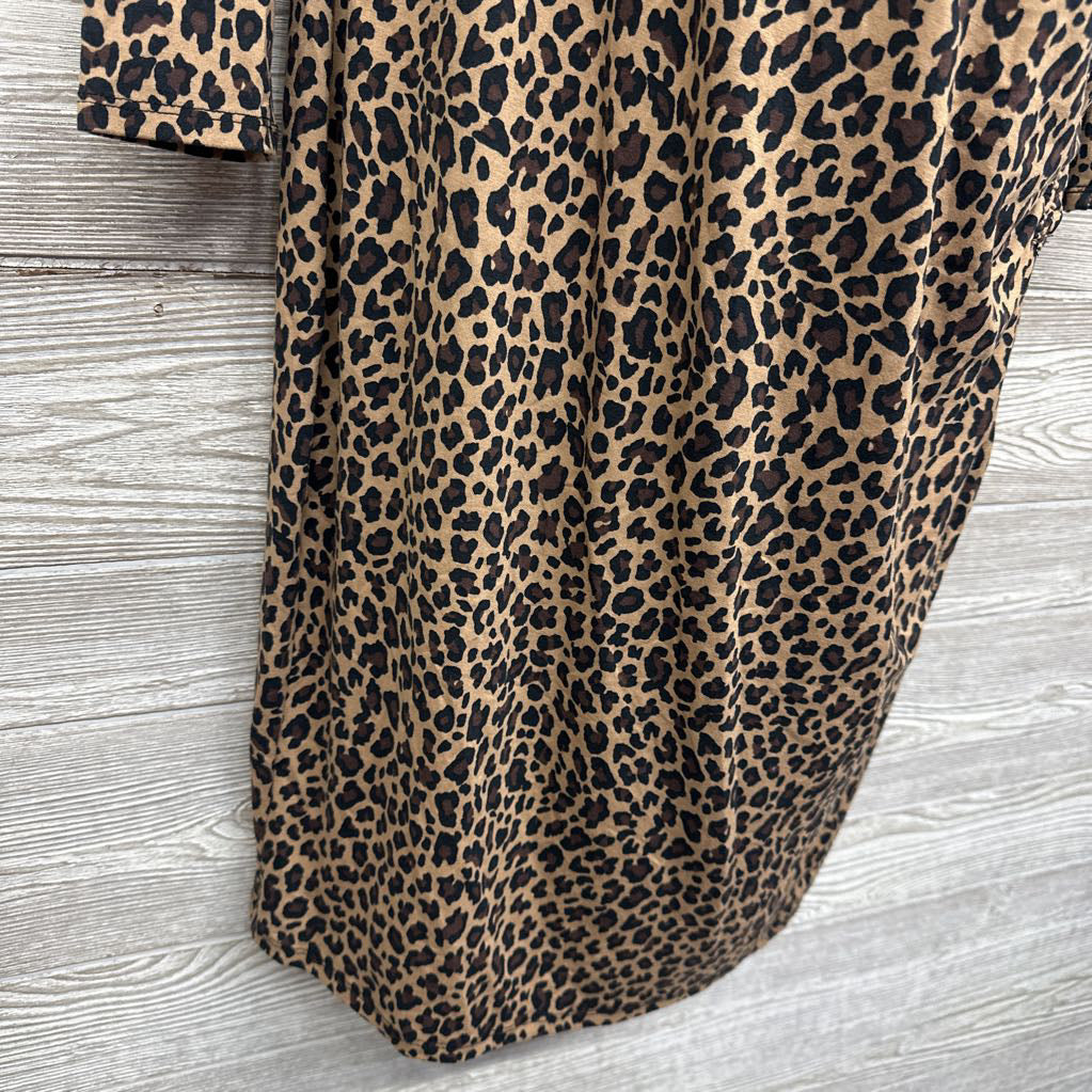 NEW Shirred Asymetric Animal Print Dress Large